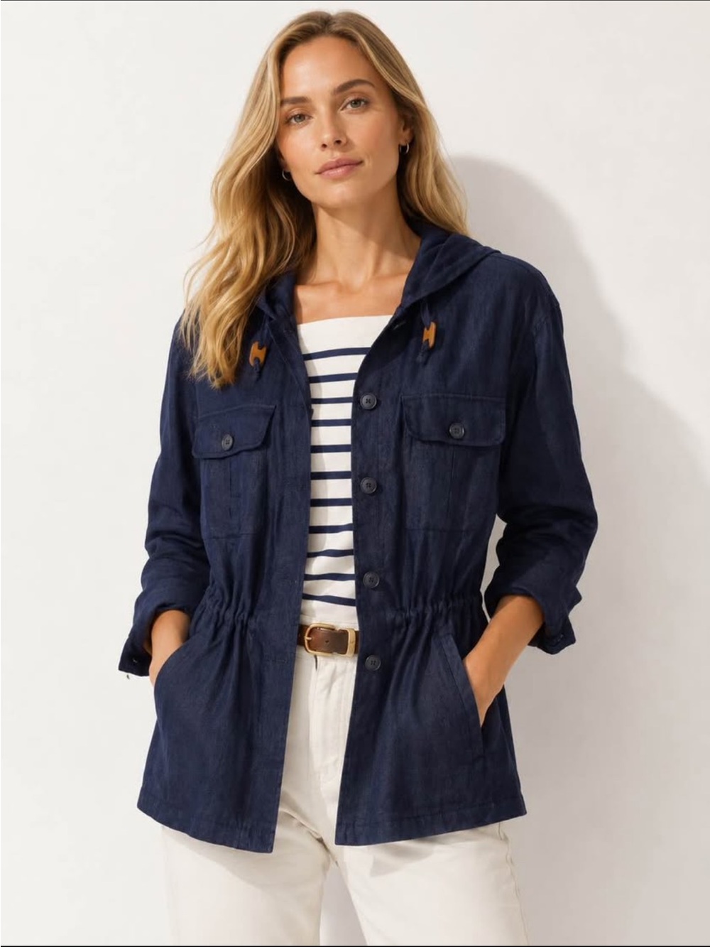 Ralph Lauren Navy Hooded Drawstring Utility Jacket